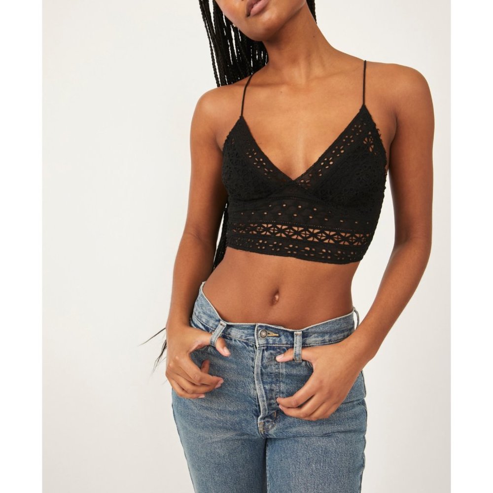 NWT Free People Carrie Bralette / Black - Intimately